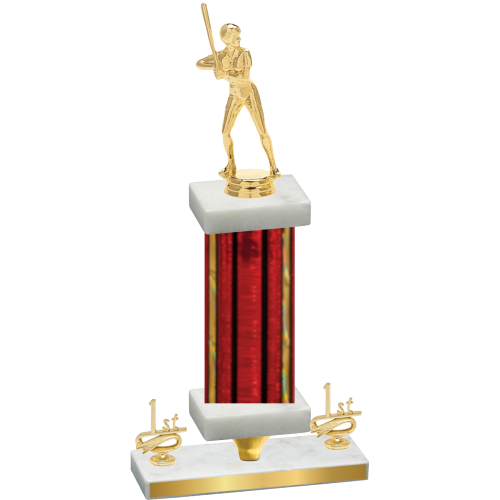 Premium Single Red Glacier First Place Softball Trophy