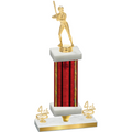 Premium Single Red Glacier Fourth Place Softball Trophy