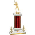 Premium Single Red Glacier Victory Softball Trophy