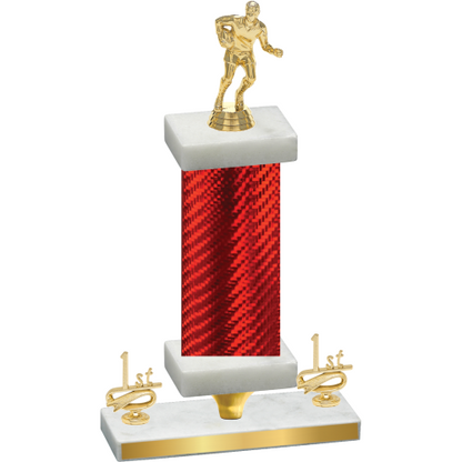 Premium Single Red Carbon Fiber First Place Rugby Trophy