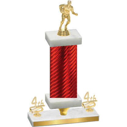 Premium Single Red Carbon Fiber Fourth Place Rugby Trophy