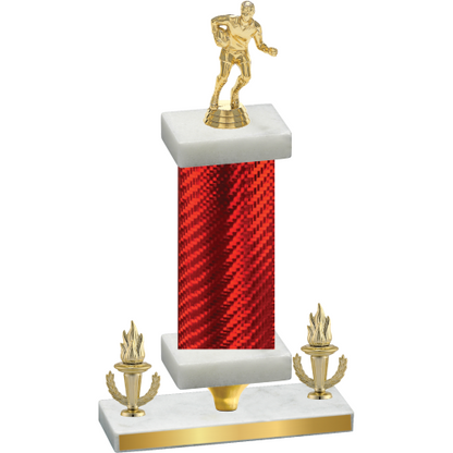 Premium Single Red Carbon Fiber Victory Rugby Trophy