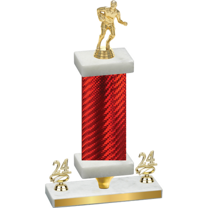 Premium Single Red Carbon Fiber Year Rugby Trophy