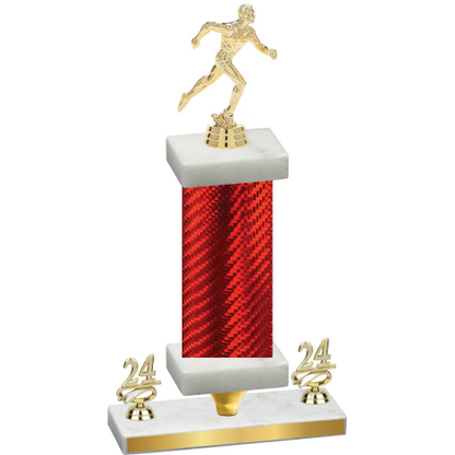 Premium Single Red Carbon Fiber Year Running Trophy