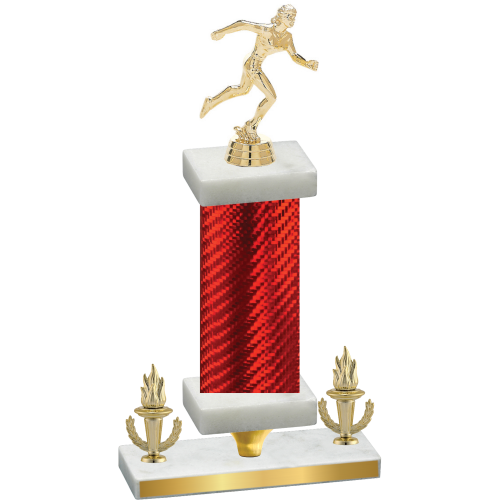 Premium Single Red Carbon Fiber Victory Running Trophy