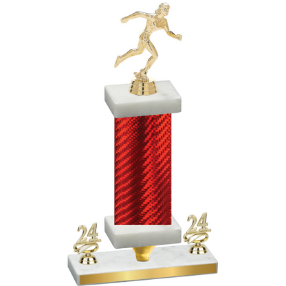 Premium Single Red Carbon Fiber Year Running Trophy