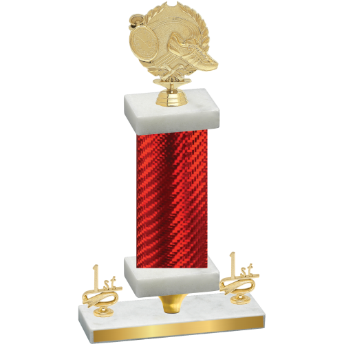 Premium Single Red Carbon Fiber First Place Running Trophy