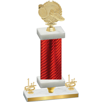 Premium Single Red Carbon Fiber First Place Running Trophy