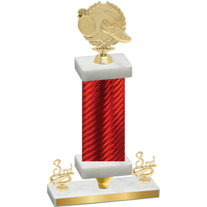 Premium Single Red Carbon Fiber Third Place Running Trophy