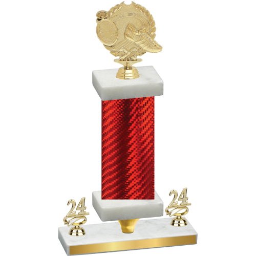 Premium Single Red Carbon Fiber Year Running Trophy