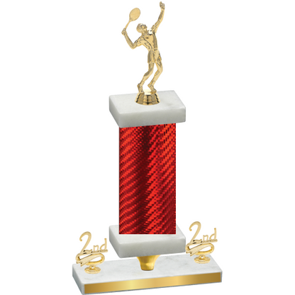 Premium Single Red Carbon Fiber Second Place Tennis Trophy