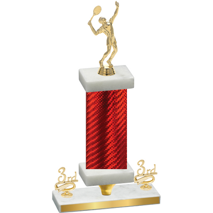 Premium Single Red Carbon Fiber Third Place Tennis Trophy