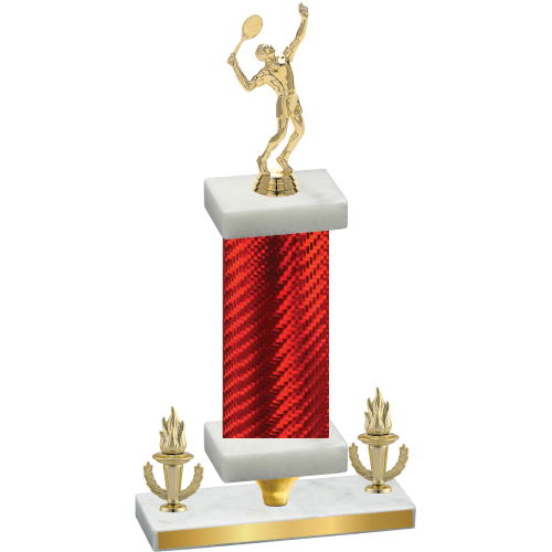 Premium Single Red Carbon Fiber Victory Tennis Trophy