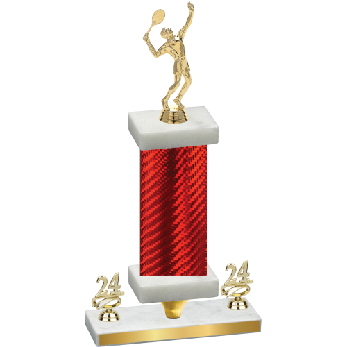 Premium Single Red Carbon Fiber Year Tennis Trophy