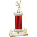 Premium Single Red Carbon Fiber Fourth Place Tennis Trophy