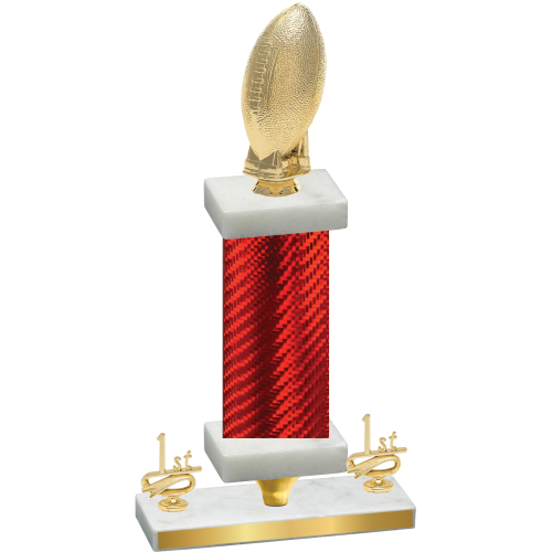 Premium Single Red Carbon Fiber First Place Football Trophy