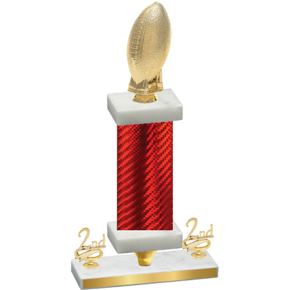 Premium Single Red Carbon Fiber Second Place Football Trophy