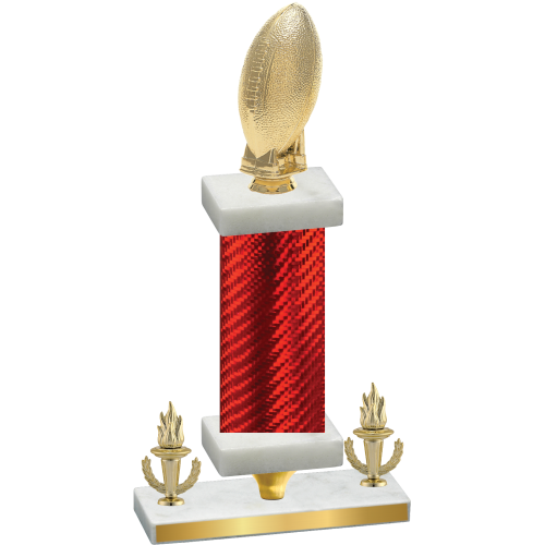 Premium Single Red Carbon Fiber Victory Football Trophy