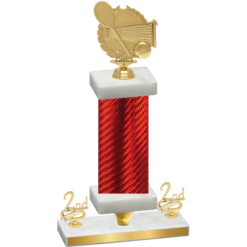 Premium Single Red Carbon Fiber Second Place Tennis Trophy