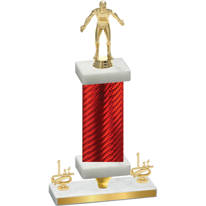 Premium Single Red Carbon Fiber First Place Wrestling Trophy