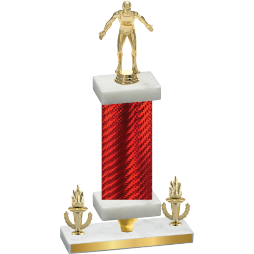 Premium Single Red Carbon Fiber Victory Wrestling Trophy