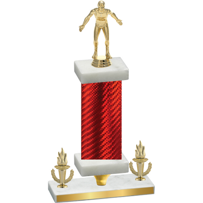 Premium Single Red Carbon Fiber Victory Wrestling Trophy