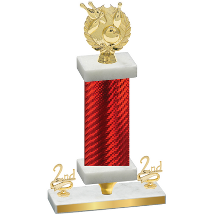 Premium Single Red Carbon Fiber Second Place Bowling Trophy