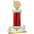 Premium Single Red Carbon Fiber Year Bowling Trophy