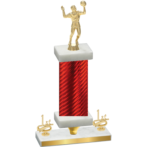 Premium Single Red Carbon Fiber First Place Volleyball Trophy