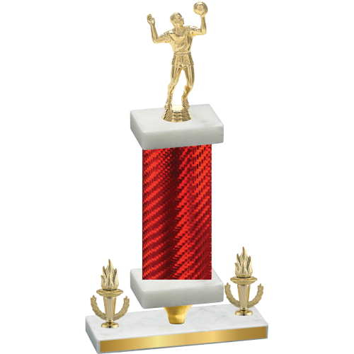 Premium Single Red Carbon Fiber Victory Volleyball Trophy