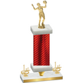 Premium Single Red Carbon Fiber First Place Volleyball Trophy
