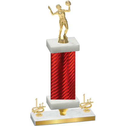 Premium Single Red Carbon Fiber First Place Volleyball Trophy