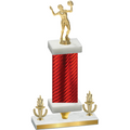 Premium Single Red Carbon Fiber Victory Volleyball Trophy