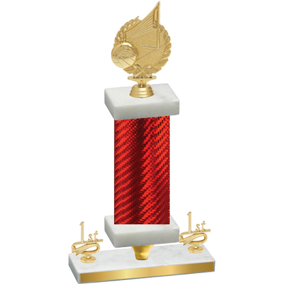 Premium Single Red Carbon Fiber First Place Volleyball Trophy