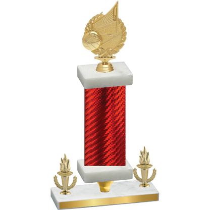 Premium Single Red Carbon Fiber Victory Volleyball Trophy