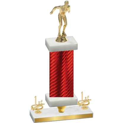 Premium Single Red Carbon Fiber First Place Swimming Trophy