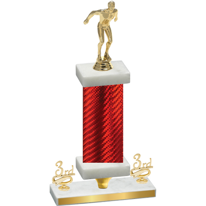 Premium Single Red Carbon Fiber Third Place Swimming Trophy