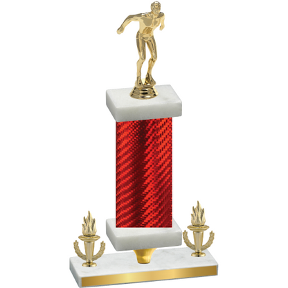 Premium Single Red Carbon Fiber Victory Swimming Trophy