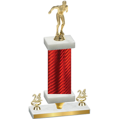 Premium Single Red Carbon Fiber Year Swimming Trophy