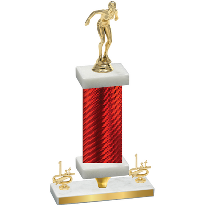 Premium Single Red Carbon Fiber First Place Tennis Trophy