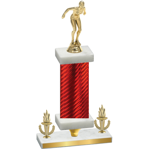 Premium Single Red Carbon Fiber Victory Tennis Trophy