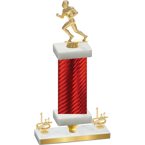 Premium Single Red Carbon Fiber First Place Football Trophy