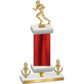 Premium Single Red Carbon Fiber Victory Football Trophy