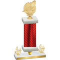 Premium Single Red Carbon Fiber Fourth Place Swimming Trophy