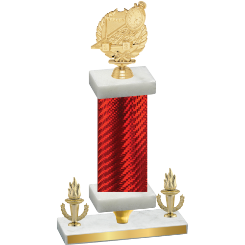 Premium Single Red Carbon Fiber Victory Swimming Trophy