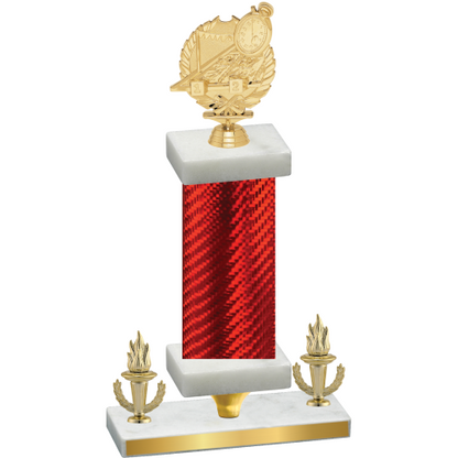 Premium Single Red Carbon Fiber Victory Swimming Trophy