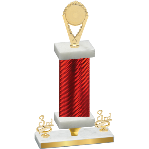 Premium Single Red Carbon Fiber Third Place Insert Trophy