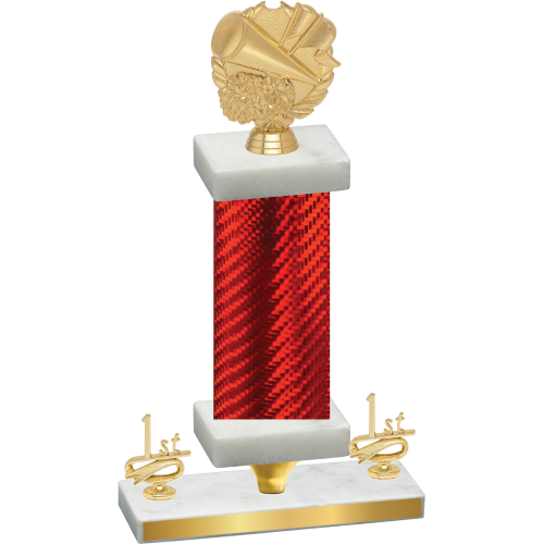 Premium Single Red Carbon Fiber First Place Cheerleading Trophy