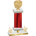 Premium Single Red Carbon Fiber Third Place Cheerleading Trophy