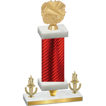 Premium Single Red Carbon Fiber Victory Cheerleading Trophy